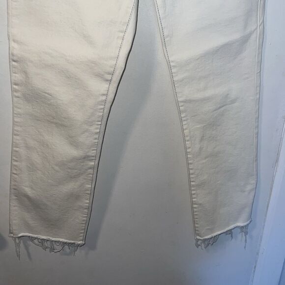 FRAME Le High Straight Chalk White Raw Hem Ankle Jeans-26 - Picture 4 of 10
